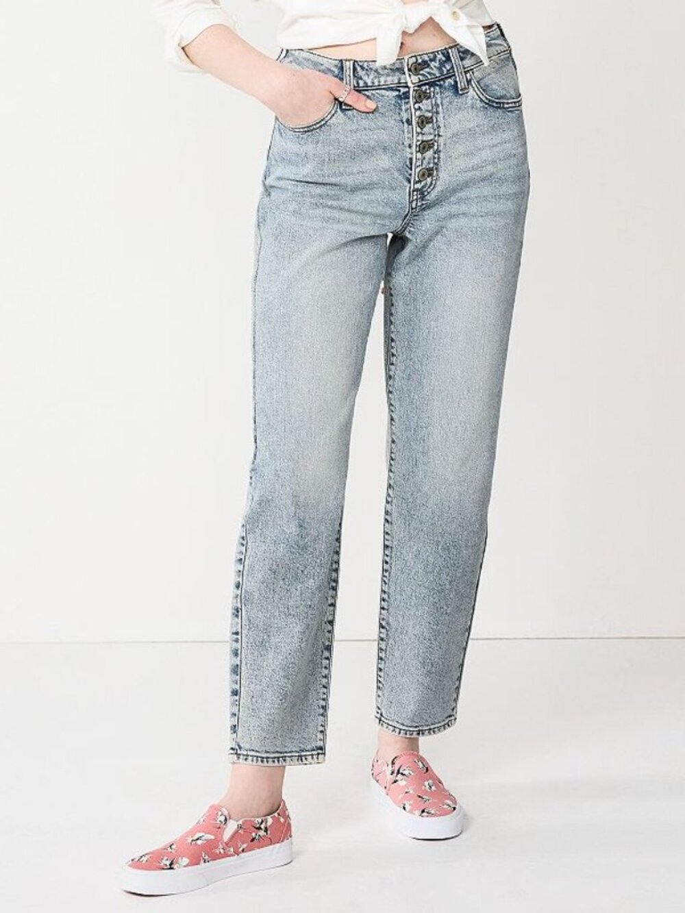 Junior's SO High Rise Button Fly Vintage Mon Jeans - Light Wash - 9 Long - NWT